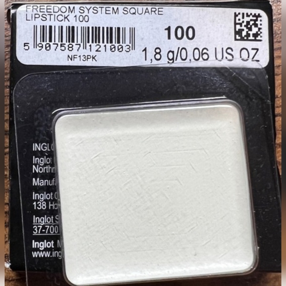 NWT Inglot Freedom System Square Lipstick - White #100